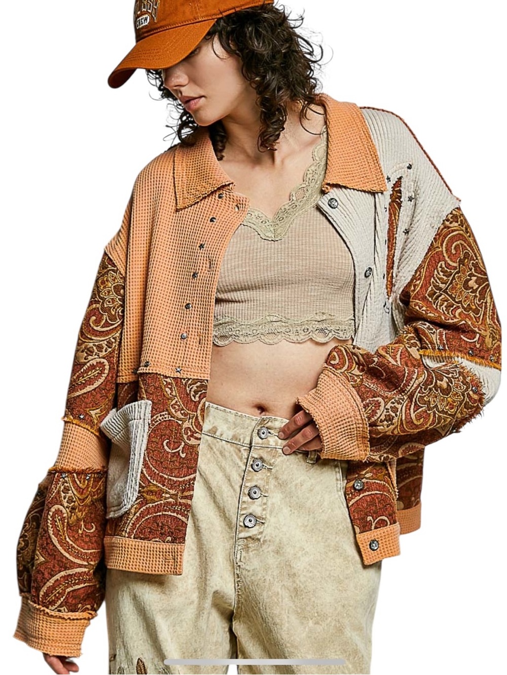 POL Fall colored Collared Button up Long Sleeve Jacket